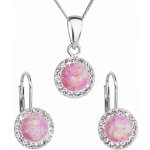 Pavona Sada šperků se syntetickým opálem a krystaly Preciosa náušnice a přívěšek světle růžové kulaté 39160.1 – Sleviste.cz