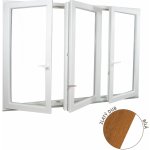 Aluplast plastové okno trojkřídlé zlatý dub/bílé 180x130 – HobbyKompas.cz