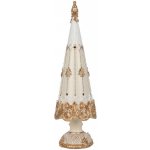 Clayre & Eef Bílo-zlatá antik dekorace vánoční strom s ornamenty - Ø 12*42 cm - Clayre & Eef – Hledejceny.cz
