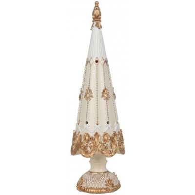 Clayre & Eef Bílo-zlatá antik dekorace vánoční strom s ornamenty - Ø 12*42 cm - Clayre & Eef – Hledejceny.cz