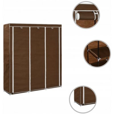 Vidaxl 282454 Wardrobe with Compartments and Rods Brown 150x45x175 cm Fabric – Zboží Dáma