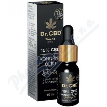 Dr. CBD 15% CBD konopný olej Forte s černým pepřem a rozmarýnem 10 ml