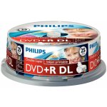 Philips DVD+R DL 8,5GB 8x, printable, cakebox, 25ks (DR8I8B25F/00) – Sleviste.cz