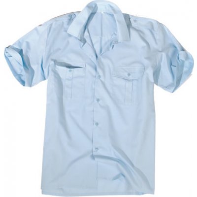 Mil-Tec košile servis krátký rukáv na knoflíky světle modrá – Zboží Mobilmania