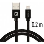 Swissten 71523101 USB 2.0, zástrčka A - zástrčka Lightning, opletený, 0,2m, černý – Zboží Živě