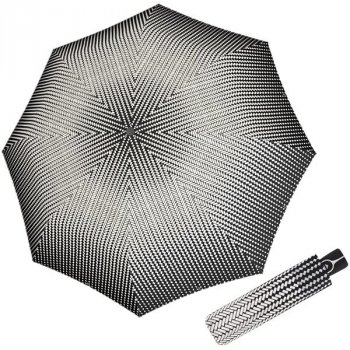 Doppler Fiber Magic Black&White Traced dámský plně automatický deštník černý
