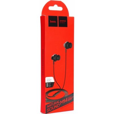 Hoco Wire Earphones Jack 3,5 mm With Microphone M14 Black – Zboží Živě