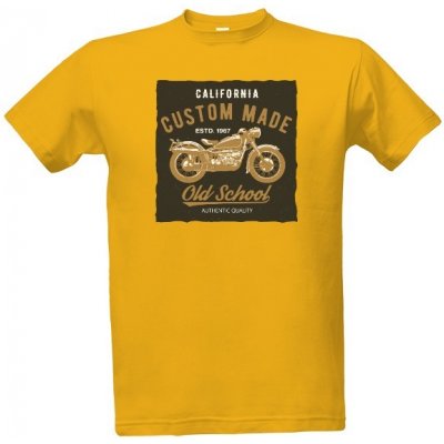 Tričko s potiskem Motorkářské tričko -Old School California pánské Zlatá