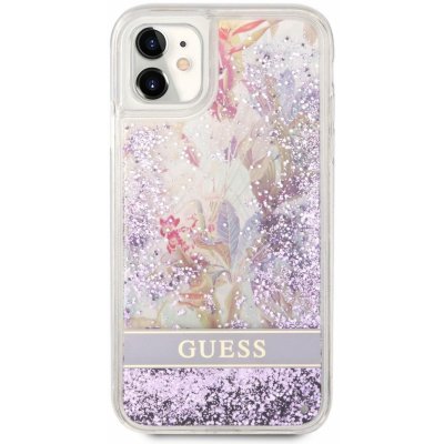 Pouzdro Guess Liquid Glitter Flower iPhone 11 Purple – Zboží Mobilmania