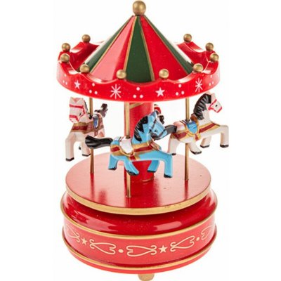 Dakls Kolotoč hrací natahovací s koníky GAS2415 18x11x11cm – Sleviste.cz