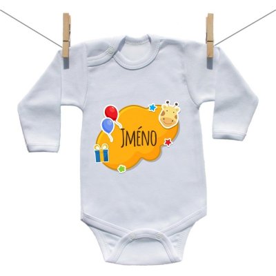 Boodyy Body s dlouhým rukávem Oranžová bublina se jménem dítěte – Zboží Dáma