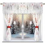 BytoTex Sada záclon s vánočním motivem L693-Vánoční stromek, 400 x 150 cm – Hledejceny.cz