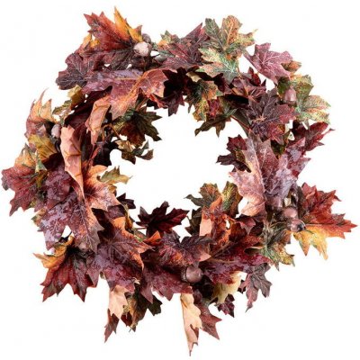 Věnec podzimní listí 35 cm – Zboží Mobilmania