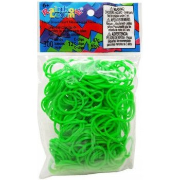 RAINBOW LOOM Original gumičky 300 kusov neónovo zelené