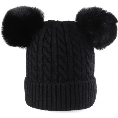 Stoklasa dívčí zimní čepice s bambulemi Emi Ross černá – Zboží Dáma
