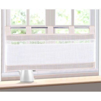 Hotová záclona Kostička a krajka béžová 40 x 80 cm - 40 x 80 cm – Hledejceny.cz