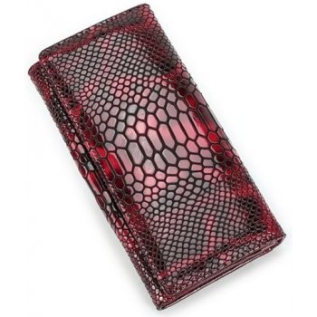 Contacts® dámská kožená peněženka Červená vzor Hadí kůže Contacts MC2111