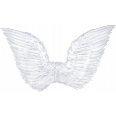 PartyDeco Andělská křídla bílá 70cm deluxe – Zboží Dáma