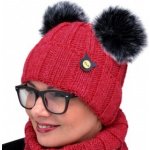 VoLaN zimní čepices bambulemi červená – Zboží Mobilmania