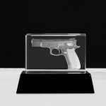 Křišťálové sklo 3D pistole 7,5 cm – Zbozi.Blesk.cz