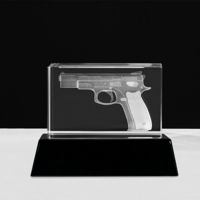 Křišťálové sklo 3D pistole 7,5 cm – Zbozi.Blesk.cz