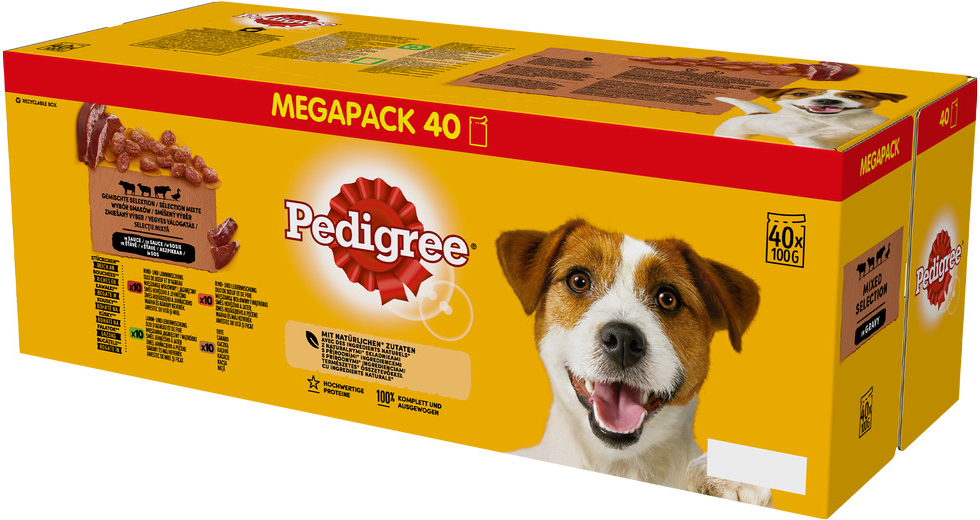 Pedigree Adult hovězí a jehněčí maso a játra 2 x 40 x 100 g