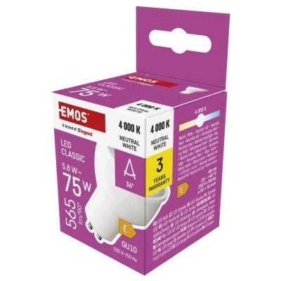 Emos LED žárovka Classic MR16 GU10 5,8 W 75 W 565 lm – Hledejceny.cz