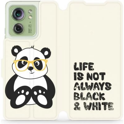 Pouzdro Mobiwear flip Motorola Edge 40 5G - M041S Panda - life is not