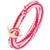 Náramek Šperky eshop pletený na obtočení okolo ruky růžová lesklá lodní kotva Z35.13