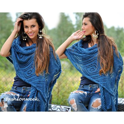 Fashionweek krásný prolamovaný šátek šál Rihana jeans – Zboží Mobilmania