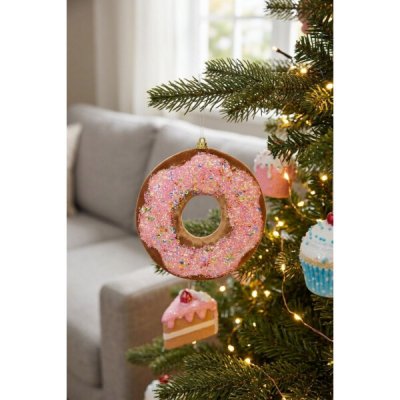 Dekorace MagicHome Christmas Candy Line, donut, hnědá, závěsná, 13 cm – Hledejceny.cz