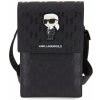 Pouzdro a kryt na mobilní telefon Pouzdro Karl Lagerfeld Saffiano Monogram Wallet Phone Bag Ikonik NFT černé