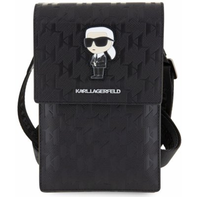 Pouzdro Karl Lagerfeld Saffiano Monogram Wallet Phone Bag Ikonik NFT černé – Zbozi.Blesk.cz