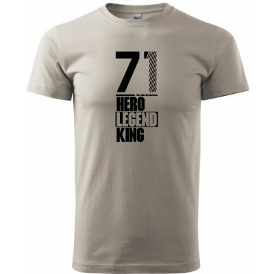 Hero Legend King x Queen 1971 klasické pánské triko Ledově šedá