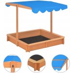 vidaXL Pískoviště s nastavitelnou stříškou jedlové dřevo 115x115x115cm – Hledejceny.cz