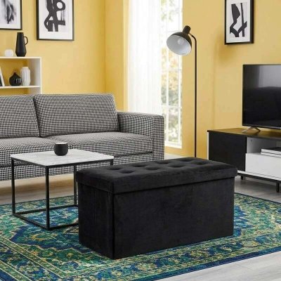 Atmosphera double taburet s úložným prostorem černý – Sleviste.cz