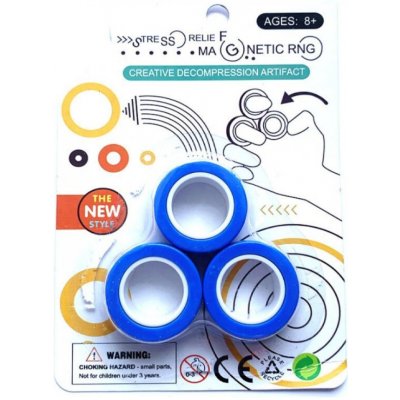 Antistresový magnetický prsten FinGears 3 ks modrý – Zboží Mobilmania