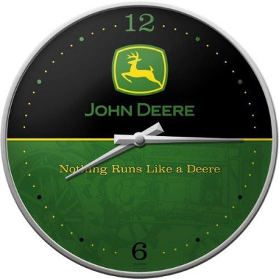 Postershop Nástěnné hodiny - John Deere (logo) – Zboží Mobilmania