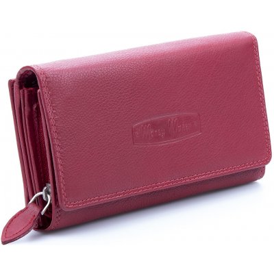 Money Maker Kvalitní dámská kožená peněženka 12137B červená – Zboží Mobilmania