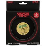 CurePink Tácky pod sklenice Stranger Things Phrases balení 4 ks 10x10cm – Zboží Dáma