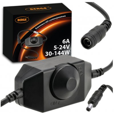 BERGE Stmívač LED pásků 12V/24V s nastavitelným potenciometrem 6A BAS008 – Hledejceny.cz