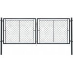 Dvoukřídlá brána, pletivo, antracit, rozměry 3605x1450 mm, Zn+PVC – Sleviste.cz