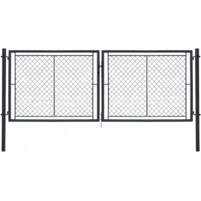 Dvoukřídlá brána, pletivo, antracit, rozměry 3605x1450 mm, Zn+PVC – Sleviste.cz