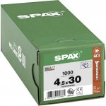 SPAX 1191010450305 R 88091 Senkkopf/T-STAR šroub do dřeva 4.5 mm 30 mm T-STAR plus ocel WIROX 1000 ks – Hledejceny.cz