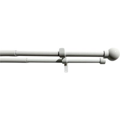 Dvojitá záclonová souprava roztaž. Koule 16/19 mm bílá, 120 - 230 cm – Hledejceny.cz