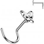 Šperky4U zahnutý piercing do nosu motýlek N01123-W – Zboží Mobilmania