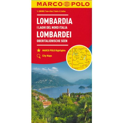 MARCO POLO Karte Lombardei Oberitalienische Seen 1:200 000. Lombardia I Laghi Del Nord Italia. Lombardy North Italian Lakes / L