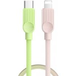 Essager ES-X73 opletený nabíjecí a datový USB-C na Lightning 25cm zelenorůžový – Zboží Živě