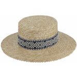 Fléchet Since 1859 letní slaměný boater klobouk s černou zdobenou stuhou francouzský žirarďák