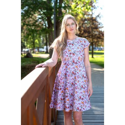 Jsem máma bavlněné kojicí šaty lila – Sleviste.cz